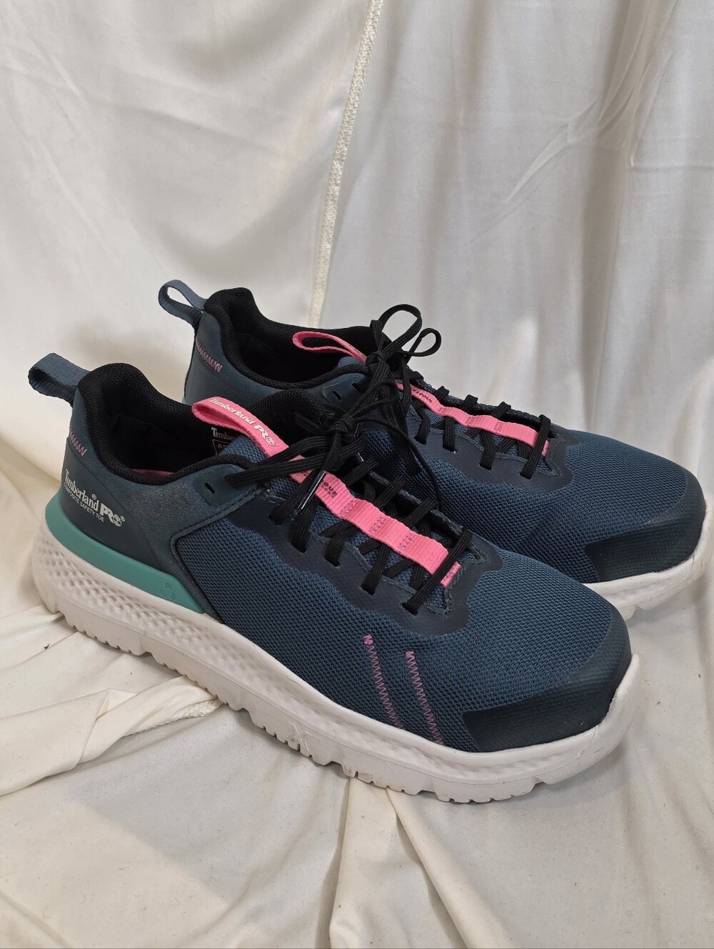 Timberland PRO Setra Women 7.5 W Comp Safety Toe Work Shoe Sneakers Teal A5RTJ